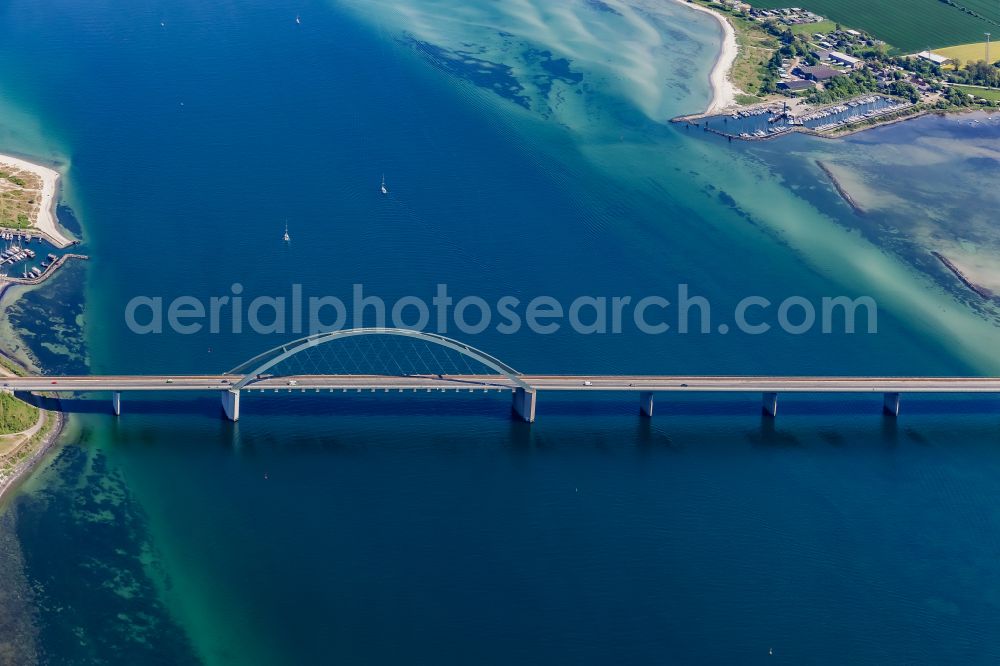 Aerial photograph Fehmarn - Fehmarn Sund Bridge between the island of Fehmarn and the mainland near Grossenbrode in Schleswig-Holstein, Germany