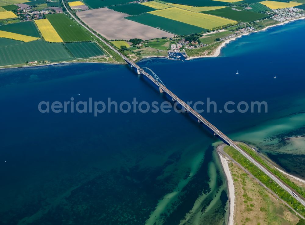 Fehmarn from the bird's eye view: Fehmarn Sund Bridge between the island of Fehmarn and the mainland near Grossenbrode in Schleswig-Holstein, Germany