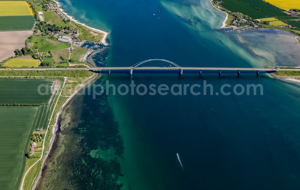 Fehmarn from the bird's eye view: Fehmarn Sund Bridge between the island of Fehmarn and the mainland near Grossenbrode in Schleswig-Holstein, Germany