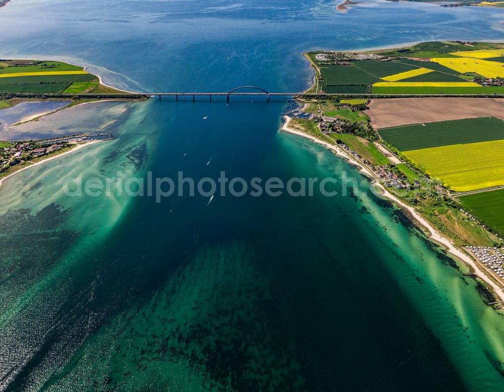 Fehmarn from the bird's eye view: Fehmarn Sund Bridge between the island of Fehmarn and the mainland near Grossenbrode in Schleswig-Holstein, Germany