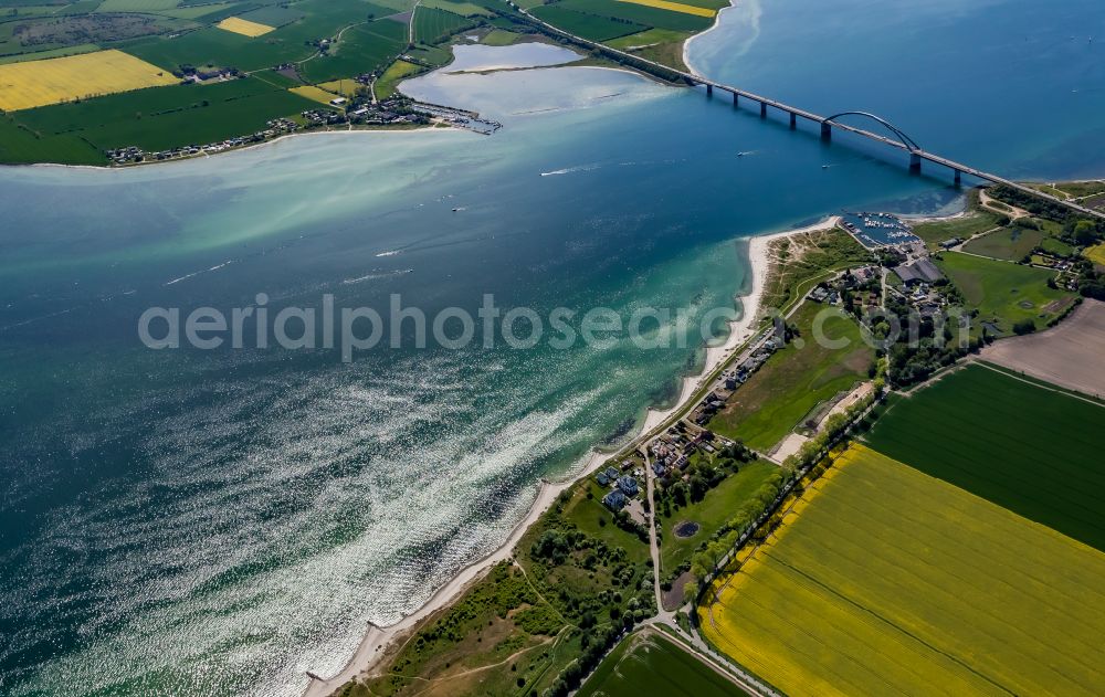 Aerial photograph Fehmarn - Fehmarn Sund Bridge between the island of Fehmarn and the mainland near Grossenbrode in Schleswig-Holstein, Germany