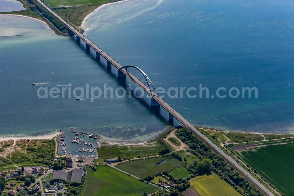 Fehmarn from the bird's eye view: Fehmarn Sund Bridge between the island of Fehmarn and the mainland near Grossenbrode in Schleswig-Holstein, Germany