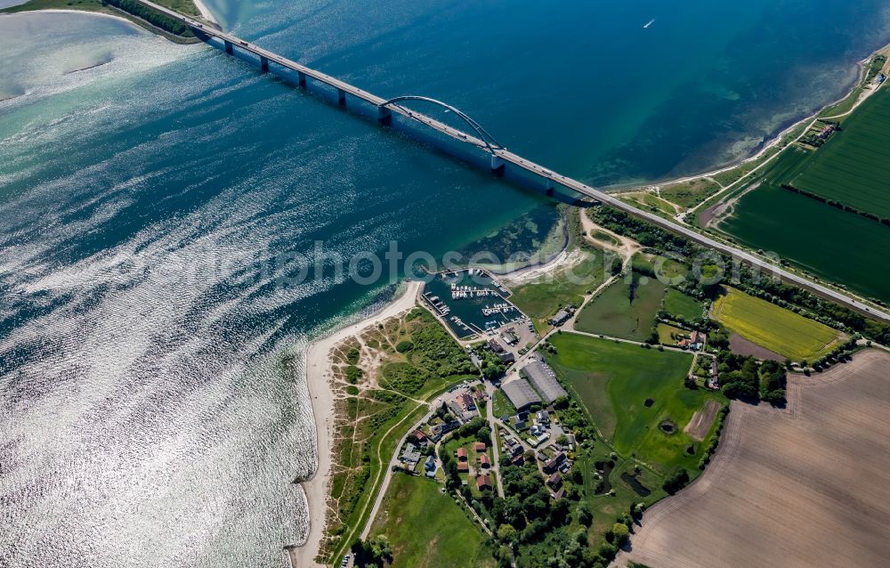 Fehmarn from the bird's eye view: Fehmarn Sund Bridge between the island of Fehmarn and the mainland near Grossenbrode in Schleswig-Holstein, Germany