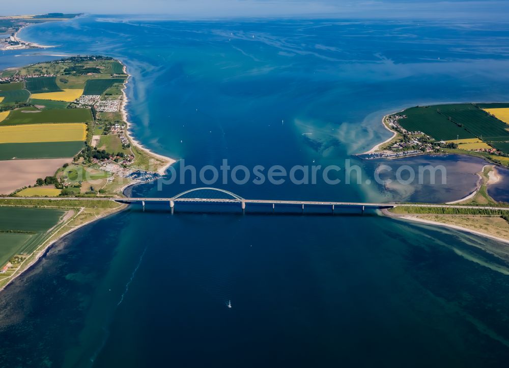 Aerial photograph Fehmarn - Fehmarn Sund Bridge between the island of Fehmarn and the mainland near Grossenbrode in Schleswig-Holstein, Germany