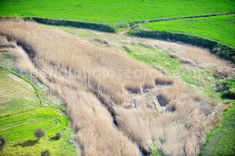 Aerial image Villalba / Sizilien - Field resp. landscape near by Villalba at Sicily in Italy