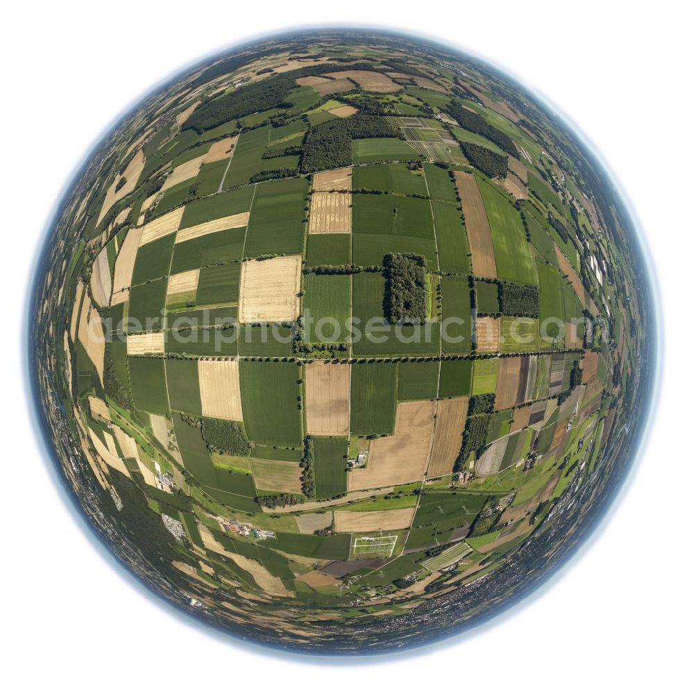 Datteln from above - Field structures and agricultural land near Datteln in North Rhine-Westphalia