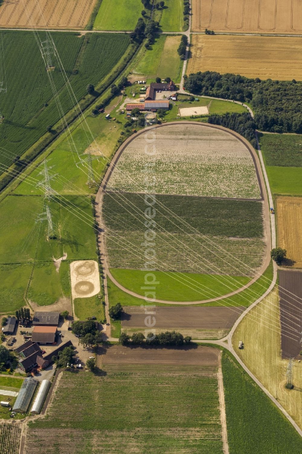 Datteln from above - Field structures and agricultural land near Datteln in North Rhine-Westphalia