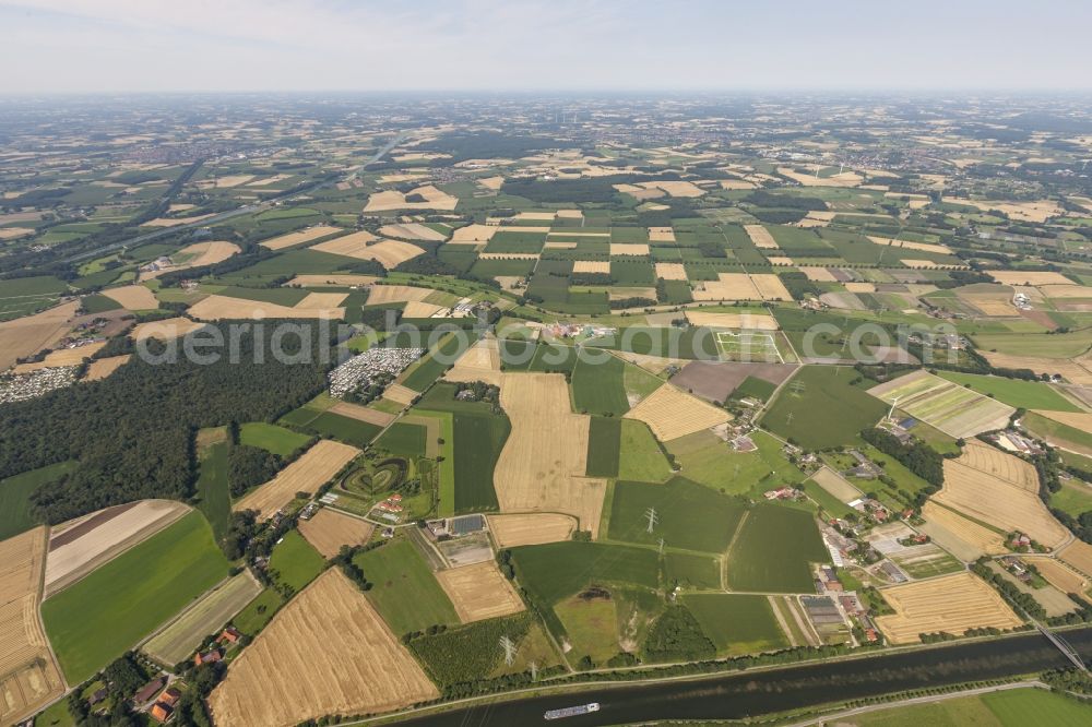 Datteln from the bird's eye view: Field structures and agricultural land near Datteln in North Rhine-Westphalia