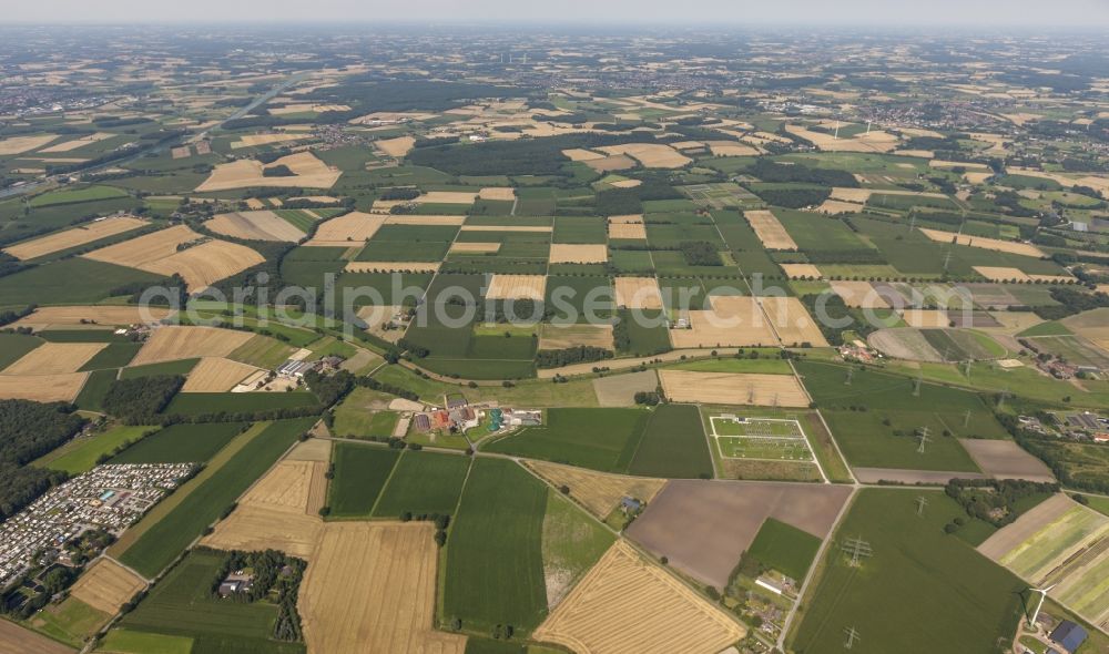 Aerial image Datteln - Field structures and agricultural land near Datteln in North Rhine-Westphalia