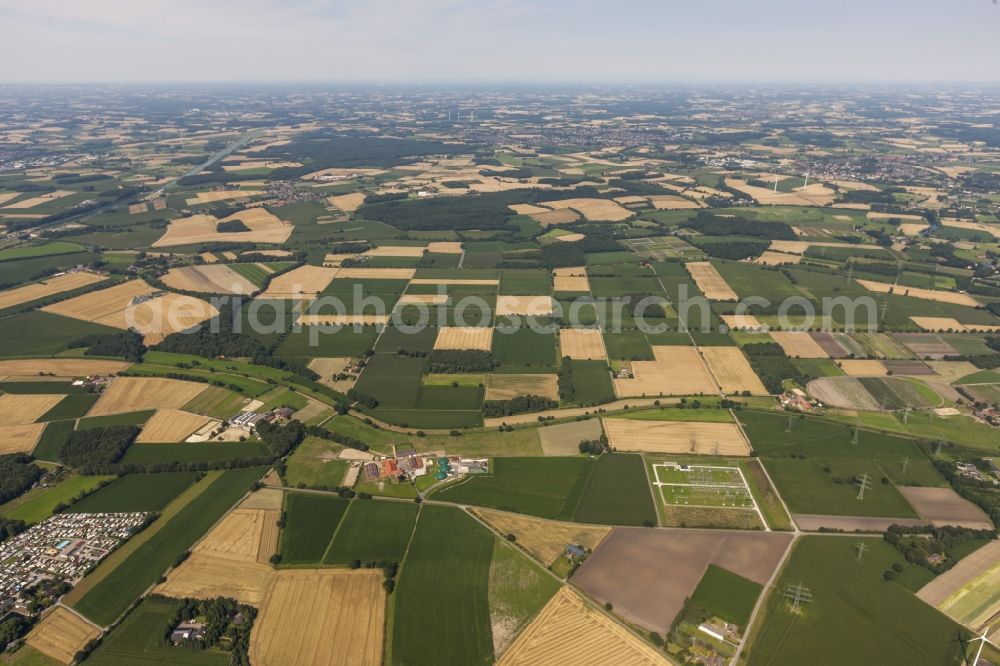 Aerial photograph Datteln - Field structures and agricultural land near Datteln in North Rhine-Westphalia