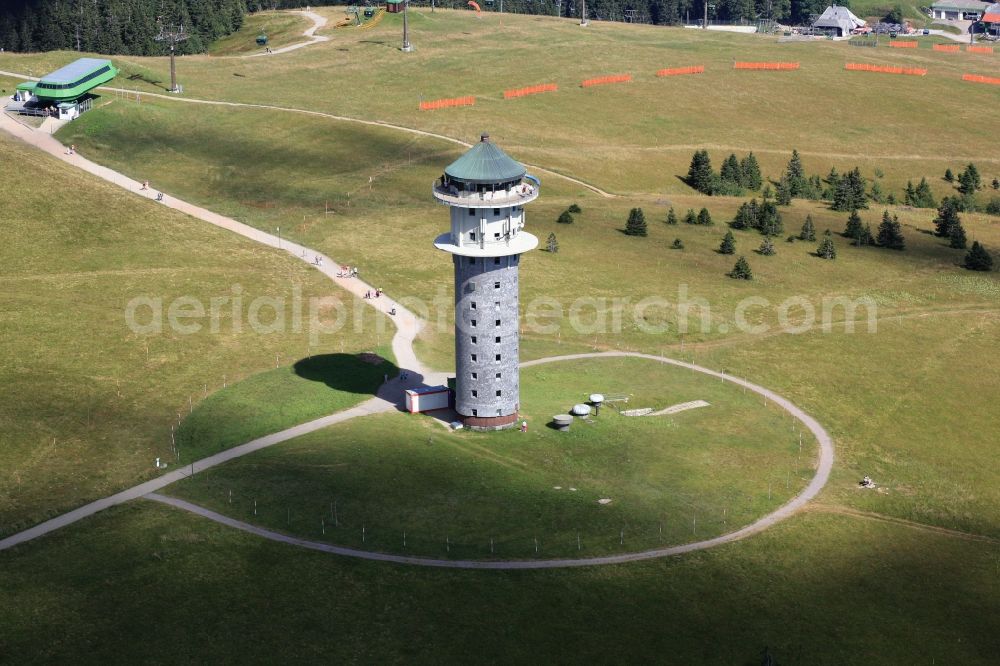 Feldberg (Schwarzwald) from above - Feldbergturm (Schwarzwald) auf der Spitze des Berges Feldberg im Bundesland Baden-Wuerttemberg