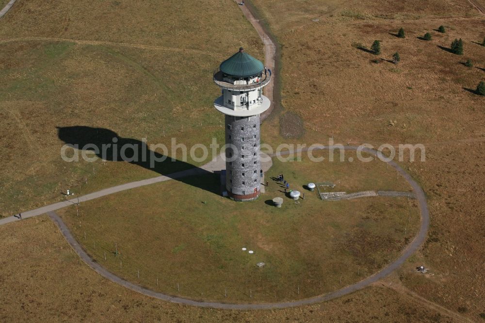 Feldberg (Schwarzwald) from above - Tower on the summit of Feldberg (Black Forest) in the state Baden-Wuerttemberg