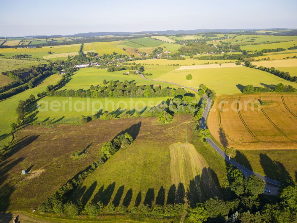 Aerial image Frauenstein - Fields near Frauenstein in the state of Saxony, Germany