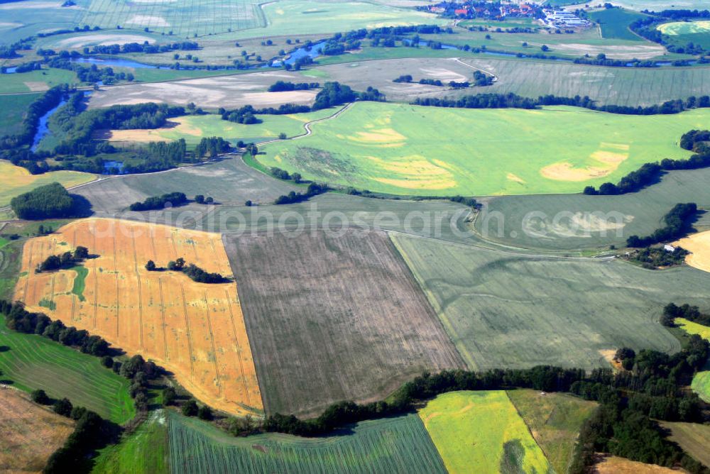 Roitzschjora from above - Landschaft / Feld / Felder / Kornfeld, Wald und Wiesen bei Roitzschjora.