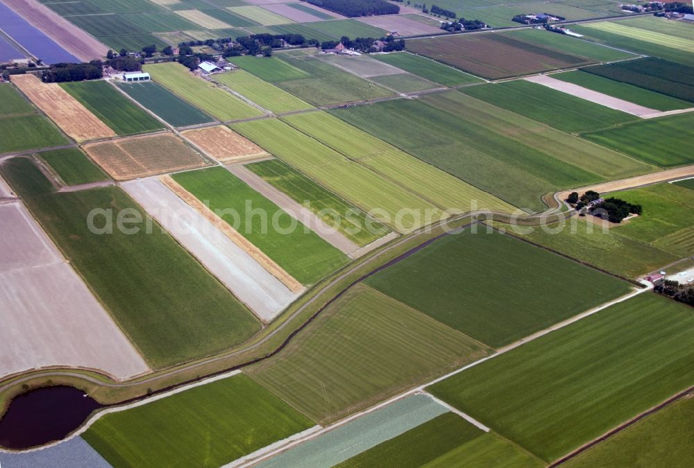 Schagen from above - Fields in the area of Schagen in the Netherlands in the province North Holland