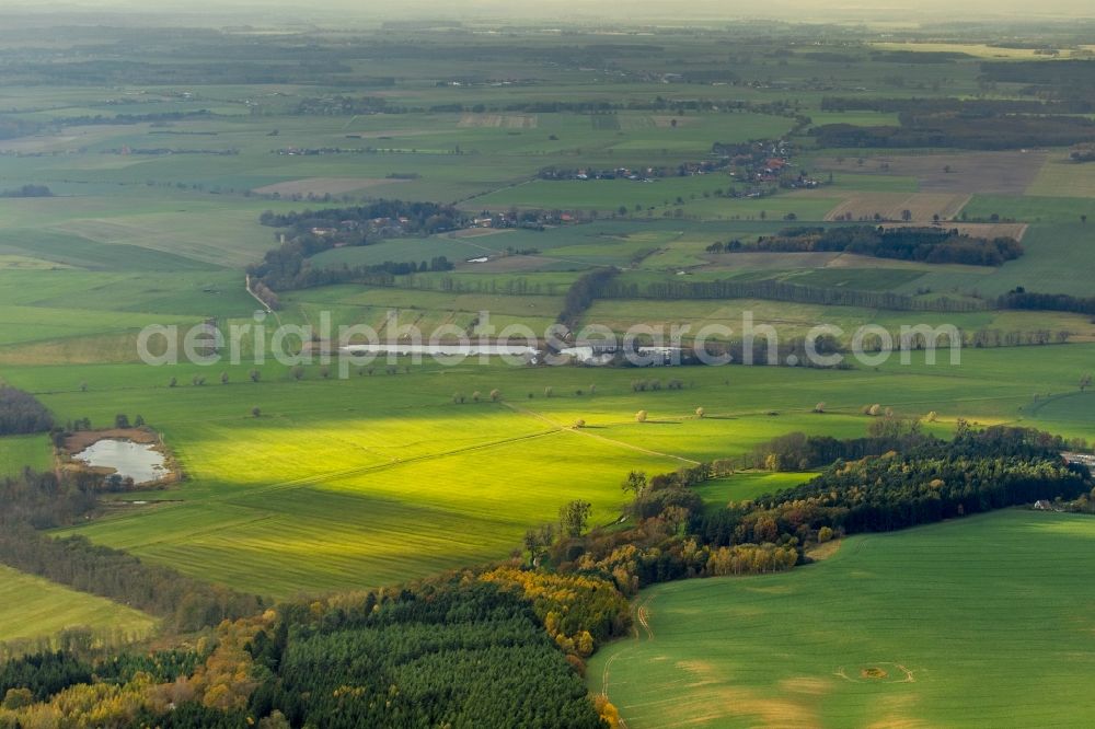 Teterow from above - The movement of light and shadow on the fields around Teterow in the state Mecklenburg-Western Pomerania