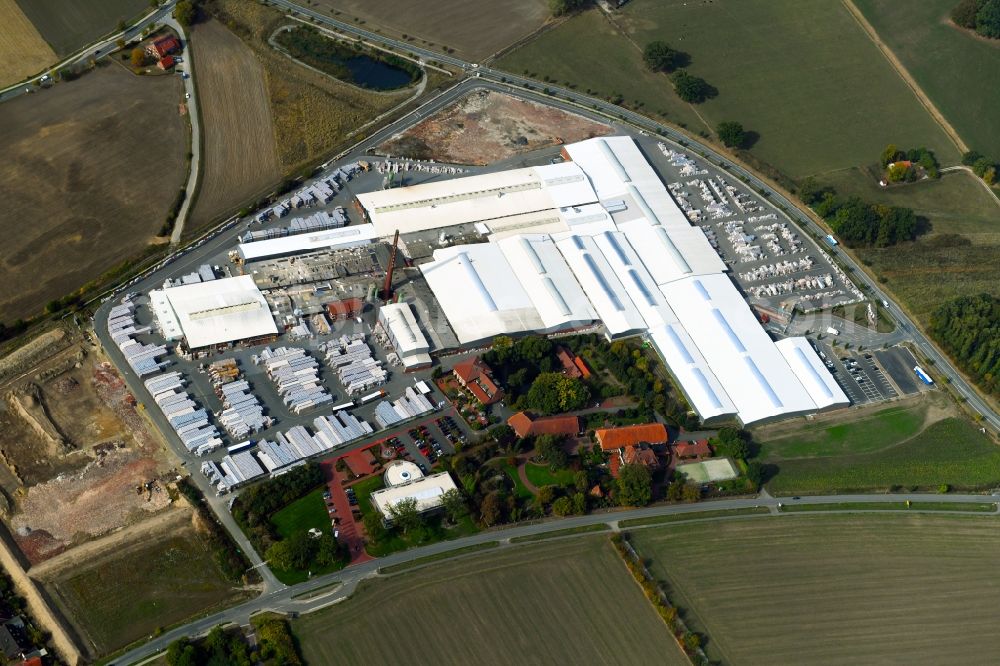 Aerial photograph Bad Laer - Building and production halls on the premises of FELDHAUS KLINKER VERTRIEBS-GMBH on Nordring in Bad Laer in the state Lower Saxony, Germany