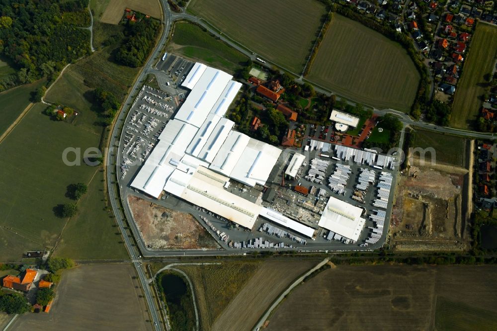 Bad Laer from above - Building and production halls on the premises of FELDHAUS KLINKER VERTRIEBS-GMBH on Nordring in Bad Laer in the state Lower Saxony, Germany