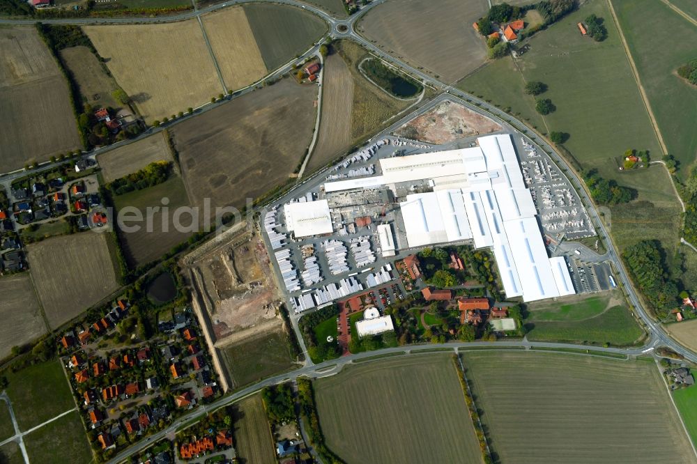 Aerial photograph Bad Laer - Building and production halls on the premises of FELDHAUS KLINKER VERTRIEBS-GMBH on Nordring in Bad Laer in the state Lower Saxony, Germany