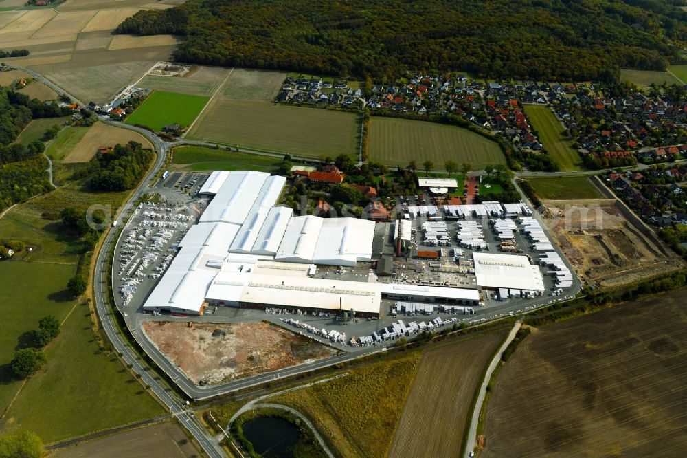 Aerial photograph Bad Laer - Building and production halls on the premises of FELDHAUS KLINKER VERTRIEBS-GMBH on Nordring in Bad Laer in the state Lower Saxony, Germany