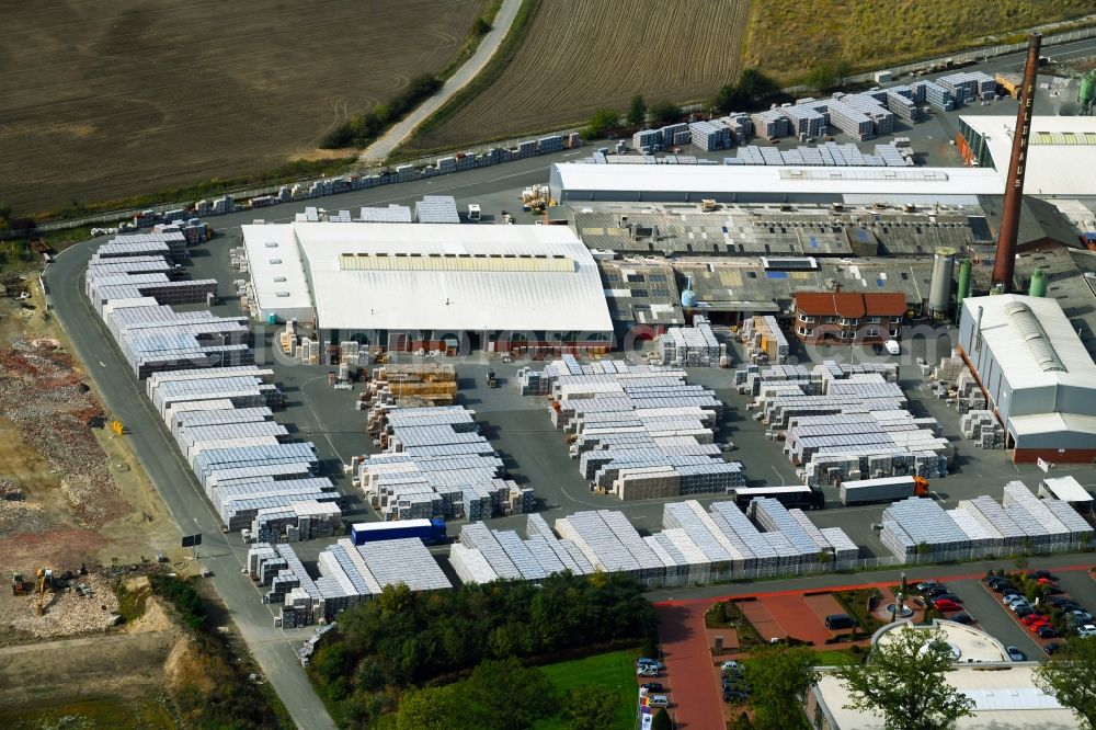 Aerial image Bad Laer - Building and production halls on the premises of FELDHAUS KLINKER VERTRIEBS-GMBH on Nordring in Bad Laer in the state Lower Saxony, Germany