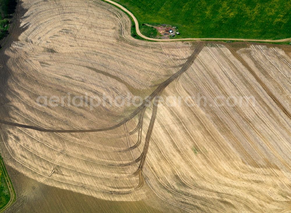 Aerial image Angermünde - View of field structures near Angermuende in the state Brandenburg