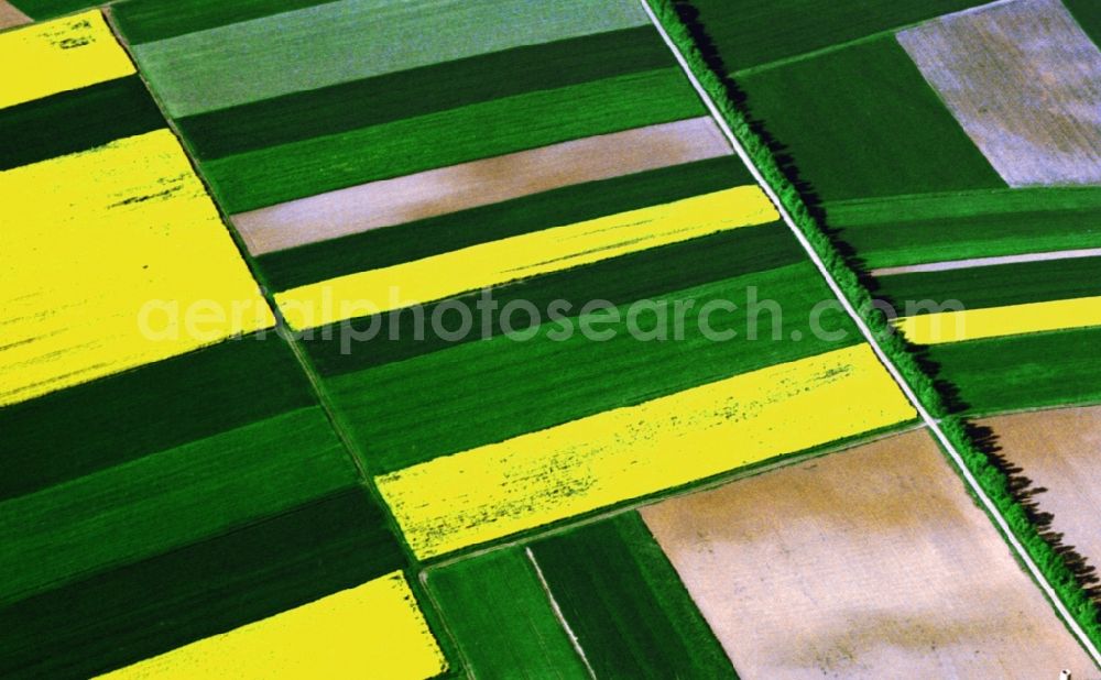 Bad Neustadt an der Saale from the bird's eye view: View of field structures near Bad Neustadt an der Saale in the state Bavaria