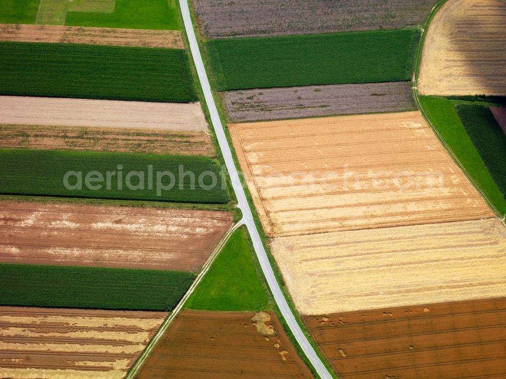 Illerkirchberg OT Beutelreusch from above - View of field structures near Beutelreusch in Illerkirchberg in the state Baden-Wuerttemberg