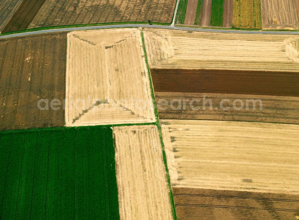 Aerial image Gering - View of field structures near Gering in the state Rhineland-Palatinate