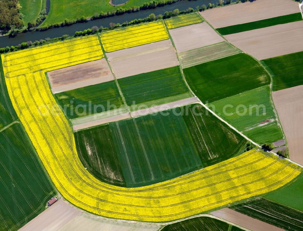 Oberdischingen from the bird's eye view: View of field structures near Oberdischingen in the state Baden-Wuerttemberg