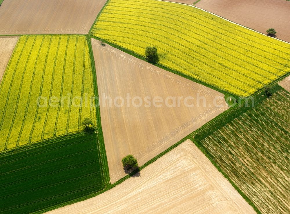 Pforzheim from the bird's eye view: View of field structures near Pforzheim in the state Baden-Wuerttemberg