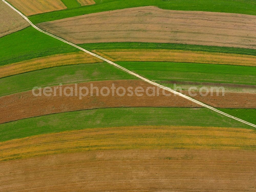 Sigmaringen from above - View of field structures near Sigmaringen in the state Baden-Wuerttemberg