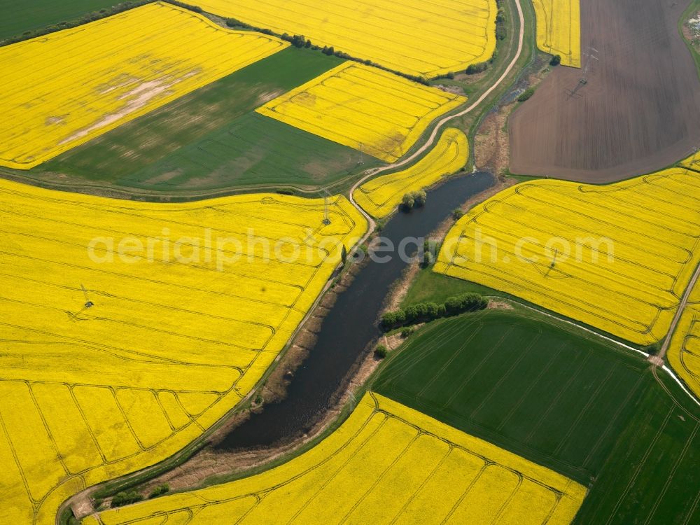 Elbe-Parey OT Zerben from above - View of field structures near Zerben in Elbe-Parey in the state Saxony-Anhalt