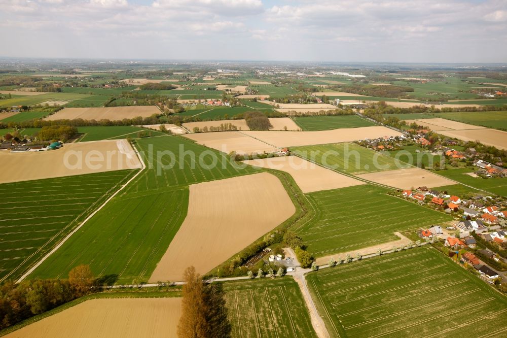 Aerial image Hamm - View of field structures in Hamm in the state of North Rhine-Westphalia