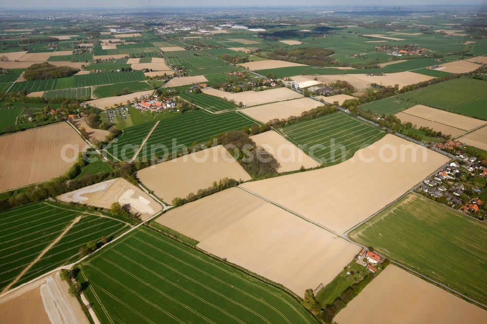 Hamm from above - View of field structures in Hamm in the state of North Rhine-Westphalia