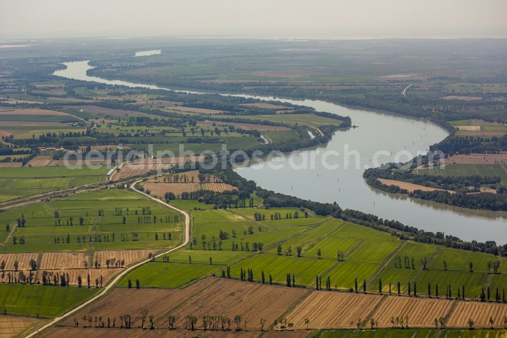 Arles from the bird's eye view: Field from structures Landscape at Arles in the Provence-Alpes-Cote d'Azur France