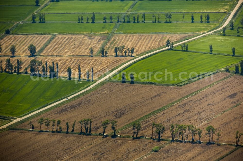 Aerial image Arles - Field from structures Landscape at Arles in the Provence-Alpes-Cote d'Azur France