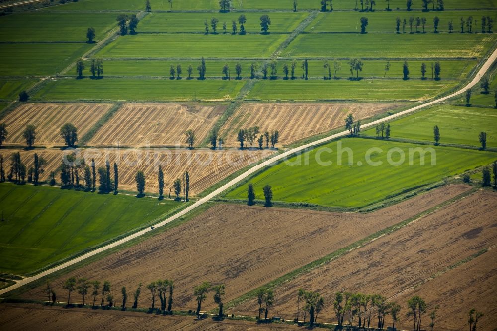 Aerial photograph Arles - Field from structures Landscape at Arles in the Provence-Alpes-Cote d'Azur France