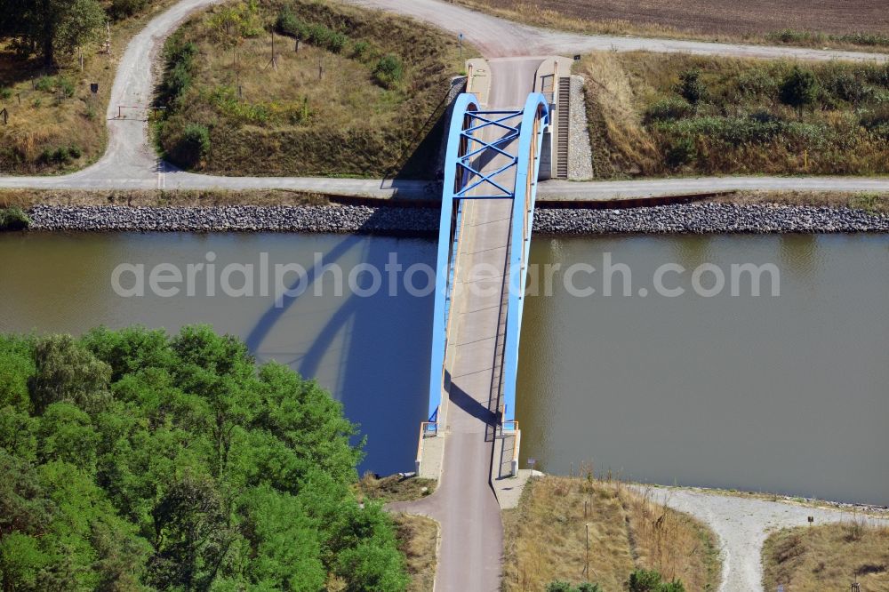 Aerial image Niegripp - Niegripp-Detershagen Detershagen bridge over the Elbe-Havel-Canel in the state Saxony-Anhalt