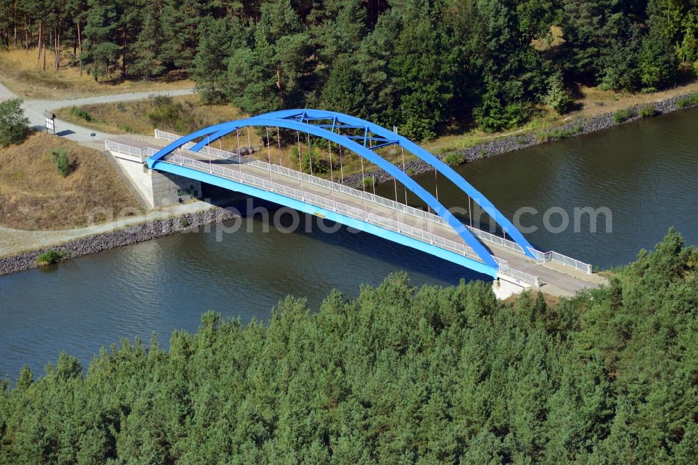 Aerial image Detershagen - Schartau Detershagen bridge over the Elbe-Havel-Canel in the state Saxony-Anhalt