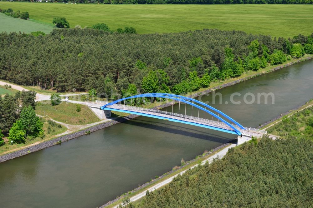 Aerial photograph Detershagen - Schartau Detershagen bridge over the Elbe-Havel-Canel in the state Saxony-Anhalt