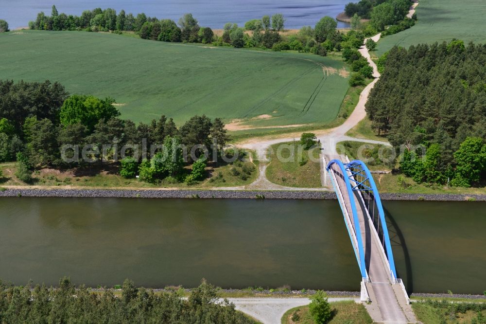 Detershagen from above - Schartau Detershagen bridge over the Elbe-Havel-Canel in the state Saxony-Anhalt