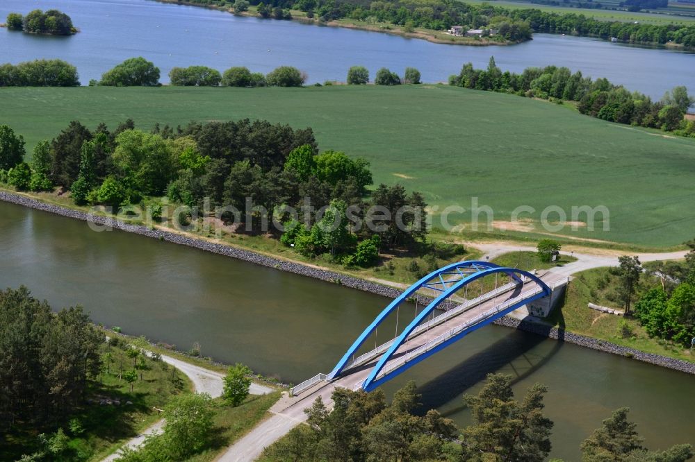 Aerial image Detershagen - Schartau Detershagen bridge over the Elbe-Havel-Canel in the state Saxony-Anhalt