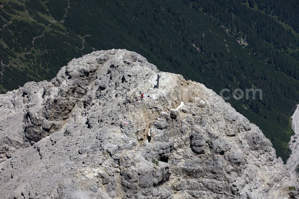 Aerial photograph Lenggries - Rock and mountain landscape Allgaeu Alps in Lenggries in the state Bavaria