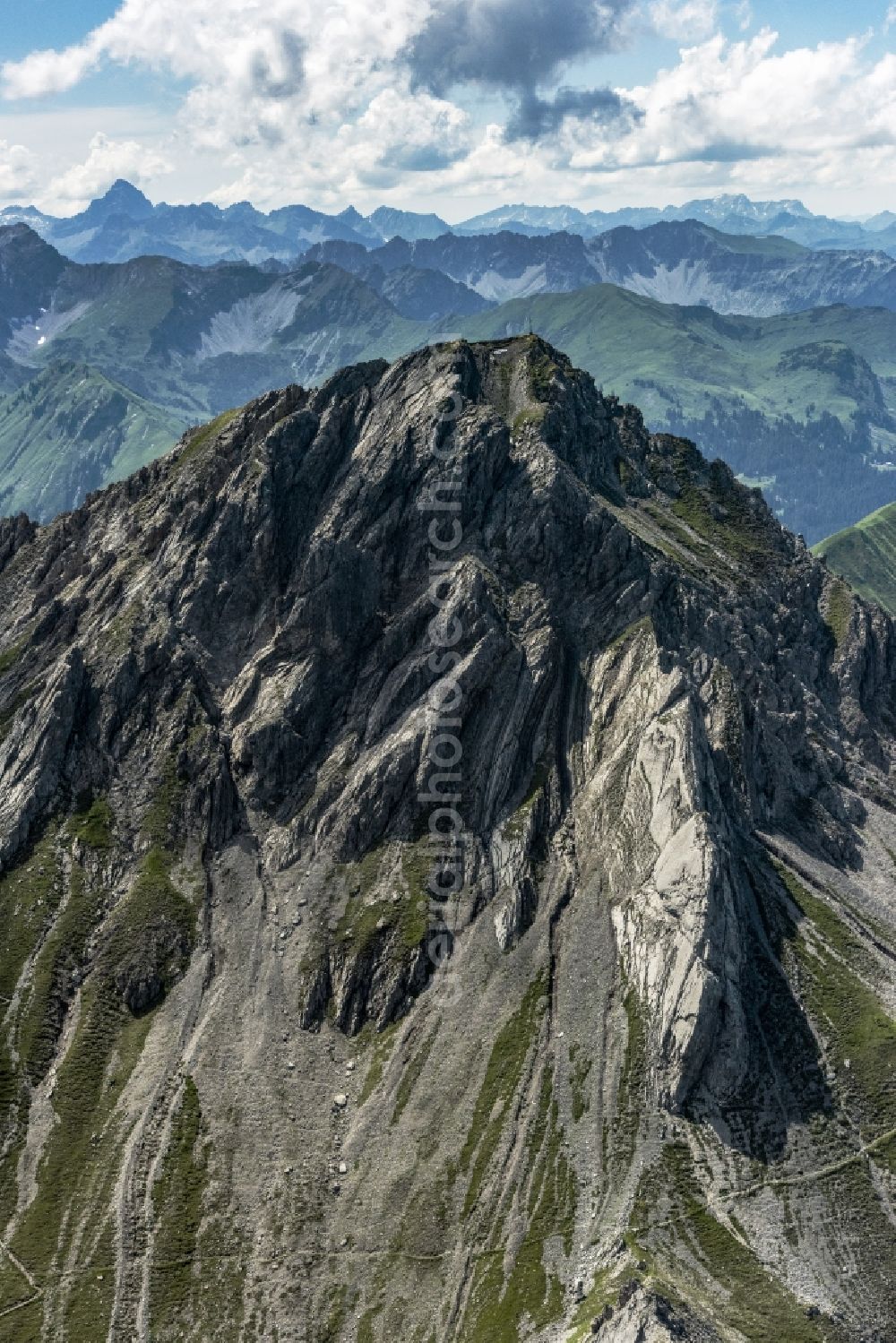 Tarrenz from above - Rock and mountain landscape the Alps in Tarrenz in Tirol, Austria