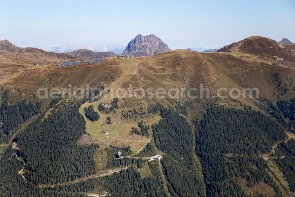 Vals from above - Rock and mountain landscape in the alps near in Vals in Oesterreich