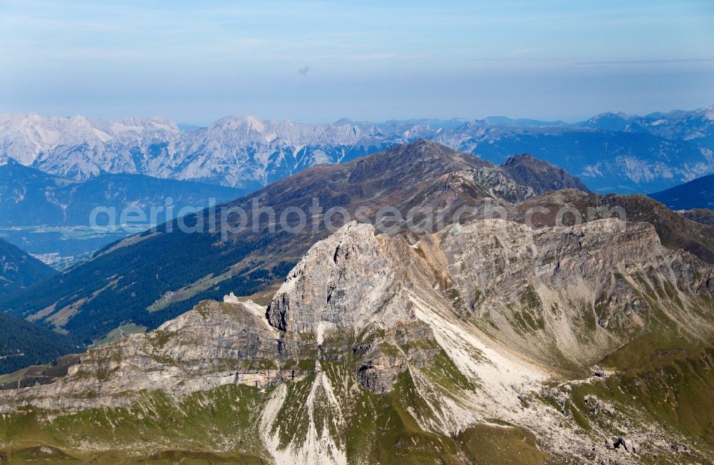 Vals from above - Rock and mountain landscape in the alps near in Vals in Oesterreich