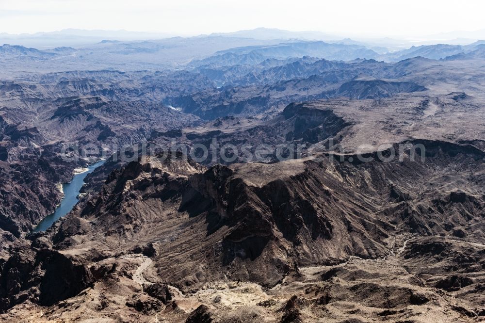 Aerial photograph Boulder City - Rock and mountain landscape in Boulder City in Nevada, United States of America