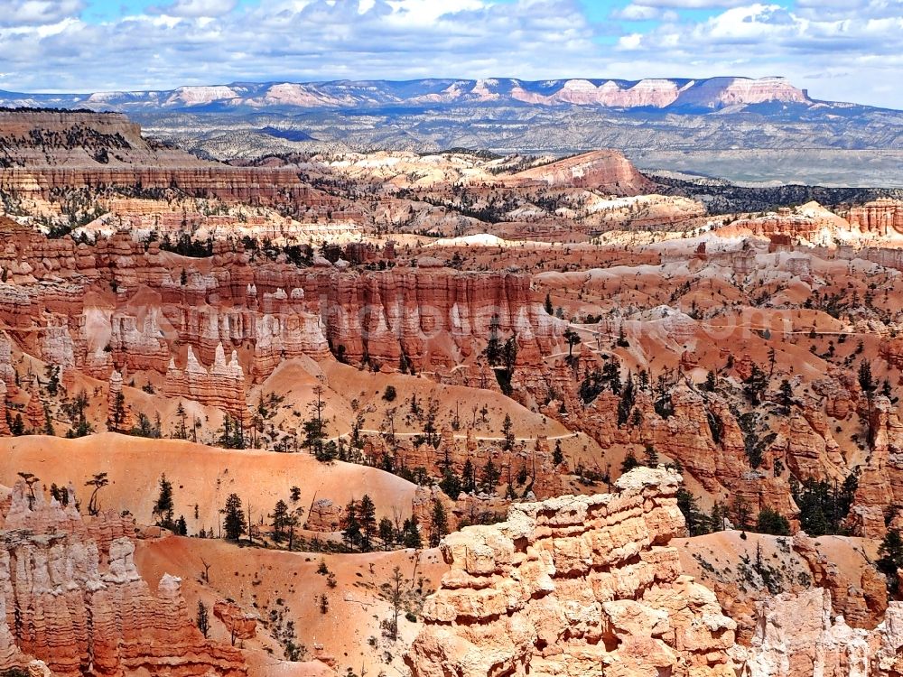 Bryce from above - Rock and mountain landscape Bryce-Canyon-Nationalpark in Bryce in Utah, United States of America