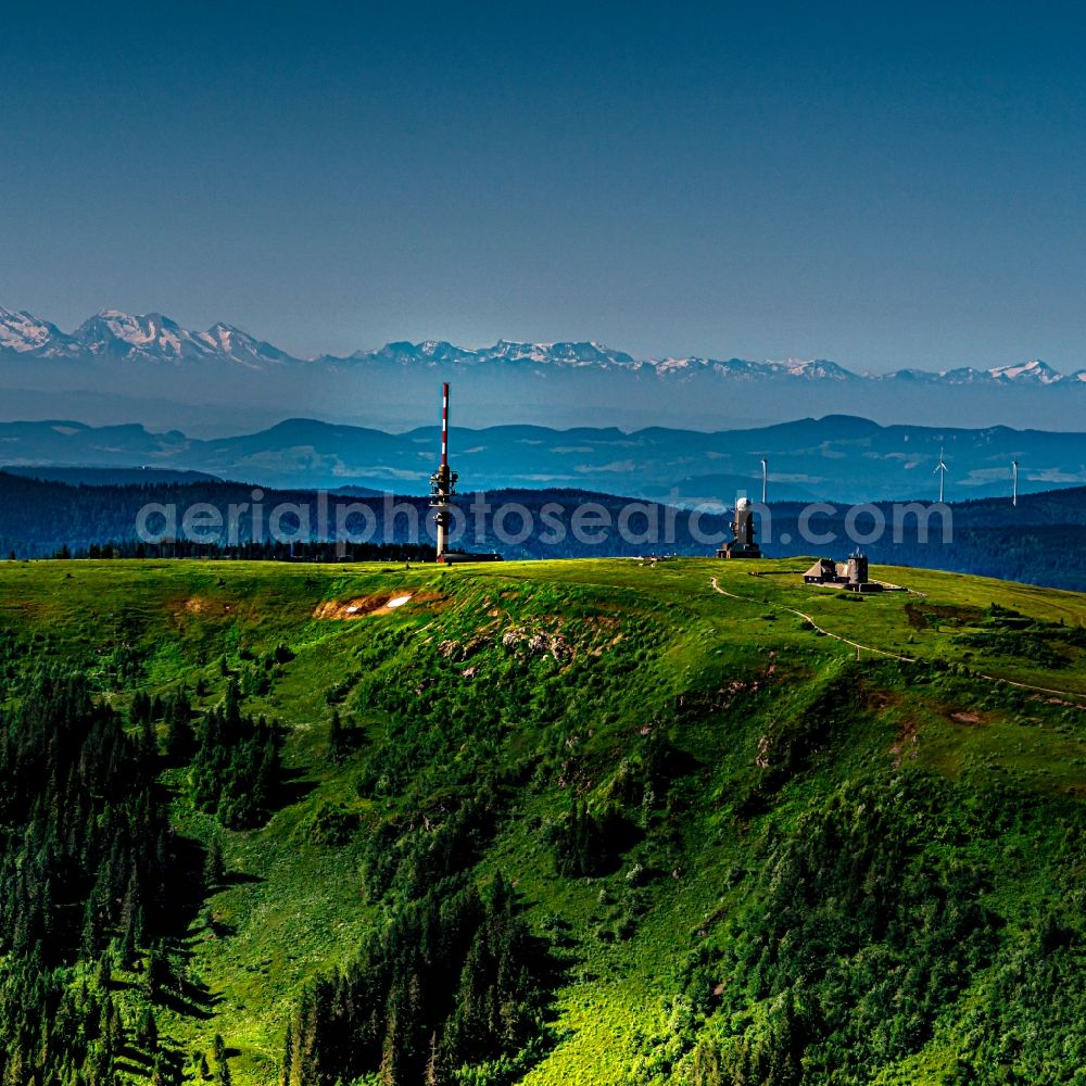 Aerial image Feldberg (Schwarzwald) - Rock and mountain landscape of Feldbergregion in Feldberg (Schwarzwald) in the state Baden-Wurttemberg, Germany